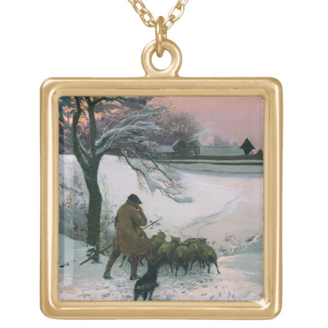 And Dick the shepherd blows his nail, 1886 Gold Plated Necklace (Front)