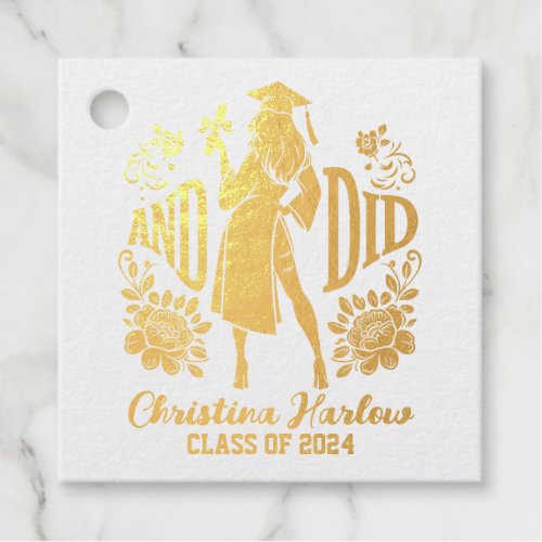AND DID Urban Trendy Graduation Photo Foil Favor Tags