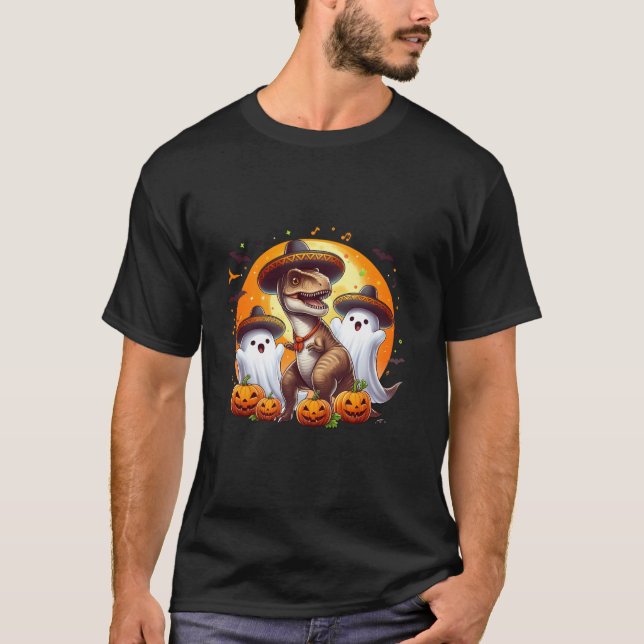 and Ghosts with Mariachi Hats T Shirt (Front)