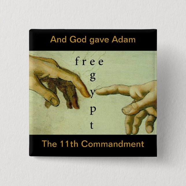 And God Gave Adam the 11th Commandment... Pinback Button (Front)