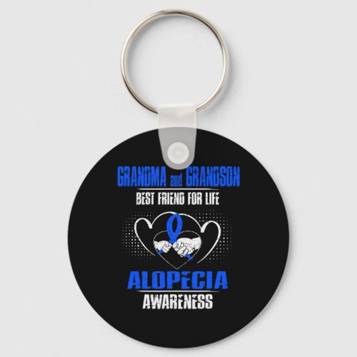 And Grandson Best Friend Of Life Alopecia Awarenes Keychain