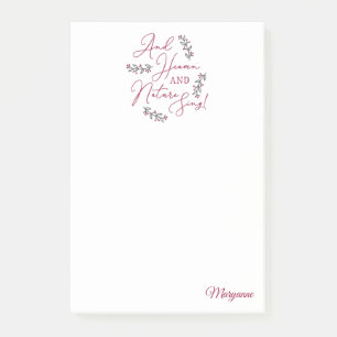 And Heaven and Nature Sing - Personalized Post-it Notes