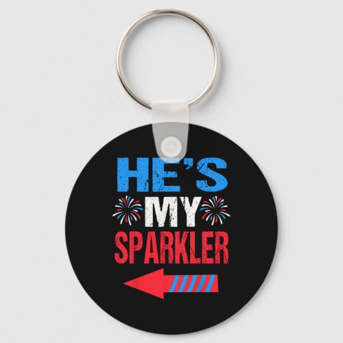 And Hers 4th Of July Shirts Couples Hes My Sparkl Keychain