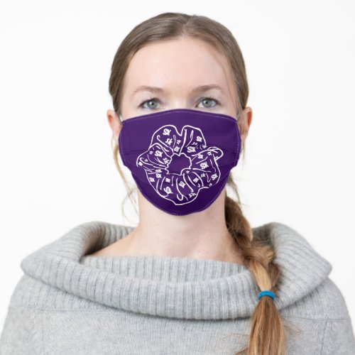 And I Oop  Trendy sksksk Scrunchie Wordart Purple Adult Cloth Face Mask