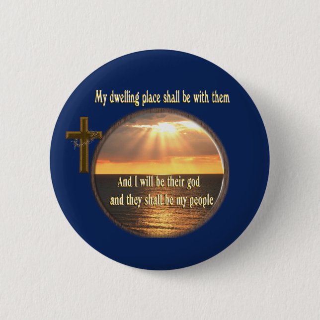 And I shall be their God Button (Front)