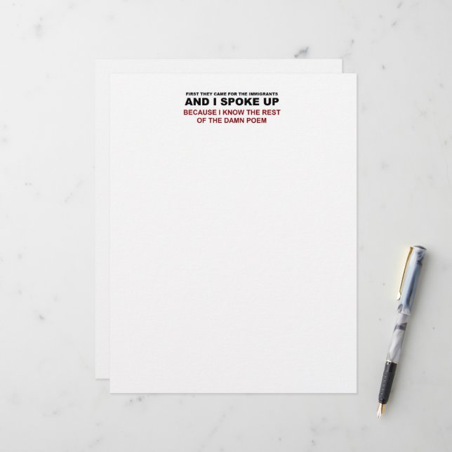AND I SPOKE UP LETTERHEAD (Front/Back In Situ)