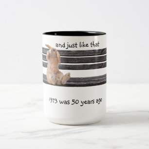 And Just Like That Rabbit on a bench Mug