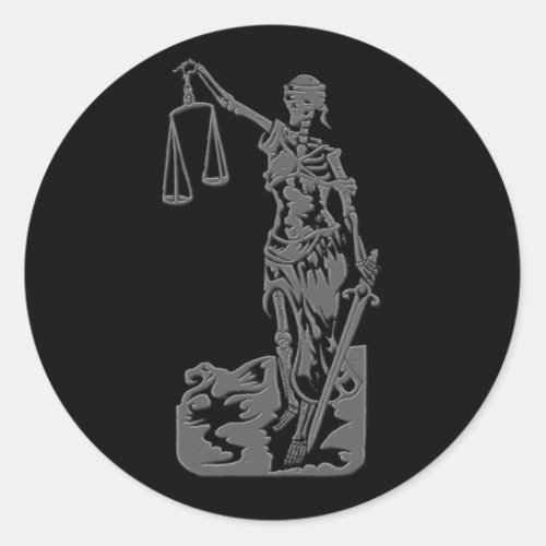 and justice for all classic round sticker