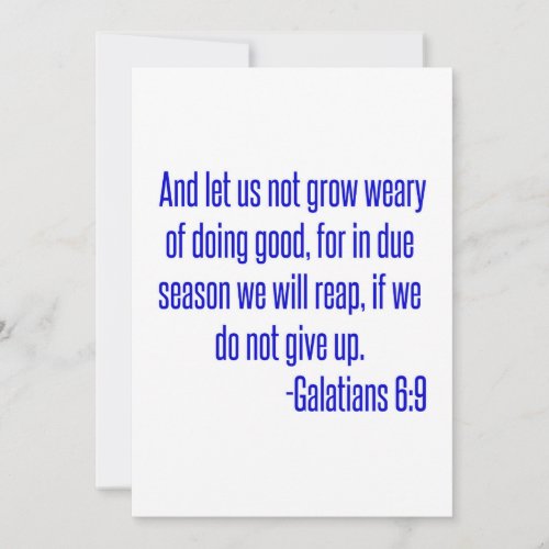 And let us not grow weary of doing good for in du invitation