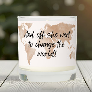 And Off She Went to Change the World Graduation Scented Candle
