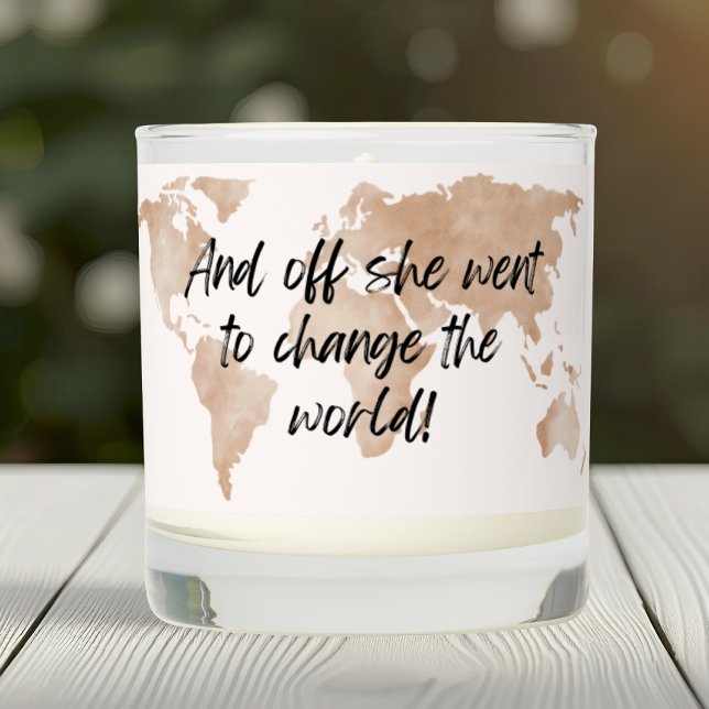 And Off She Went to Change the World Graduation Scented Candle (Creator Uploaded)