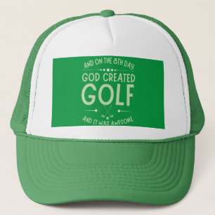 And On 8th Day God Created Golf Funny Bible Verse	 Trucker Hat