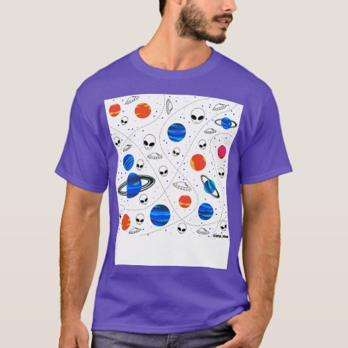 and planets halloween art pattern tpween2022 T_Shirt