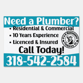 AnD Plumbing Front and Back Yard Sign