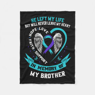 And Purple In Memory Of My Brother Suicide Awarene Fleece Blanket