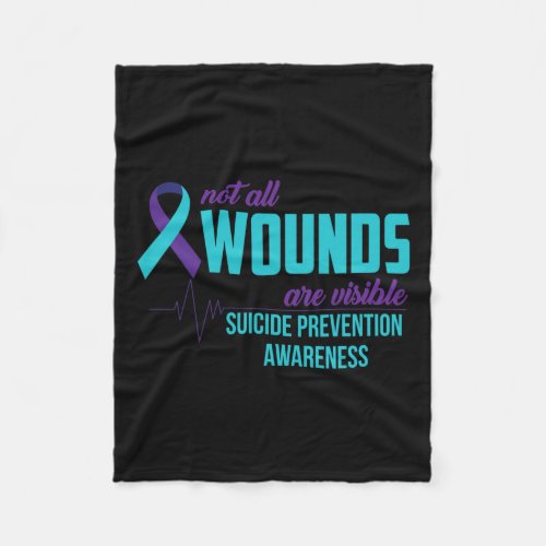 And Purple Ribbon Suicide Prevention Awareness  Fleece Blanket