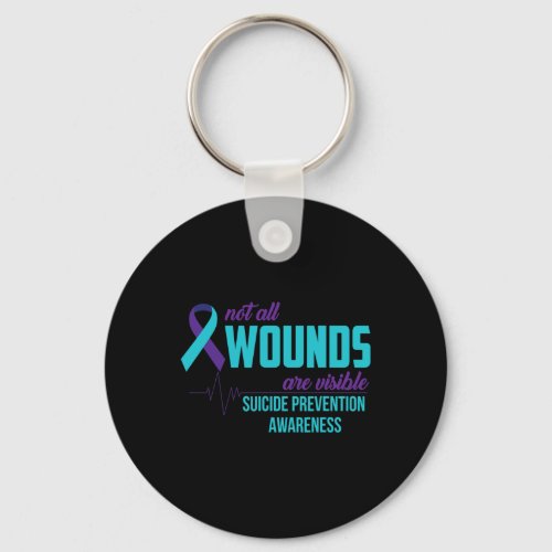 And Purple Ribbon Suicide Prevention Awareness  Keychain