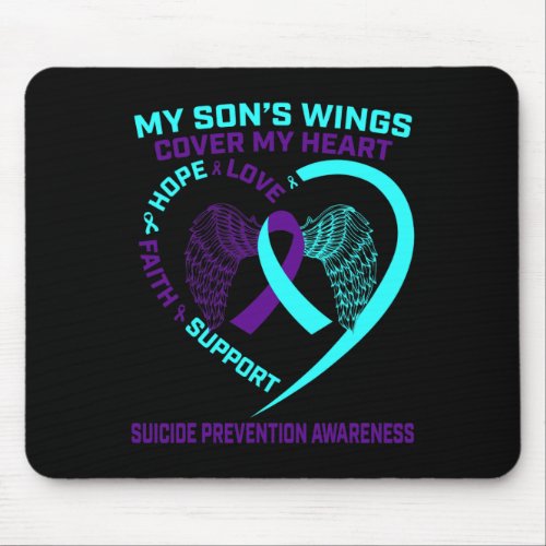 And Purple Suicide Prevention Awareness Son Heart  Mouse Pad