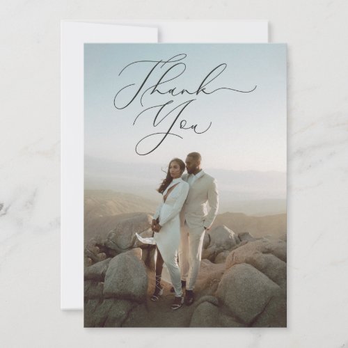 And Script Full Photo Elegant Thank You Card