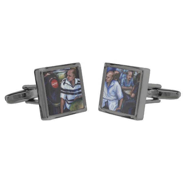 And…She Married the Mailman, Singapore Cufflinks (Angled)