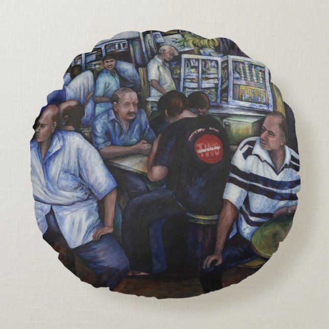 And…She Married the Mailman, Singapore Round Pillow (Front)