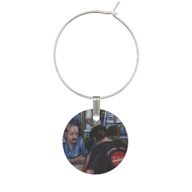And…She Married the Mailman, Singapore Wine Glass Charm (Front)
