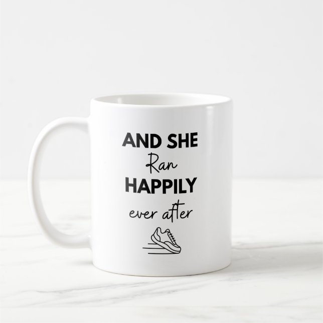And She Ran Happily Ever After Running Marathon Coffee Mug (Left)