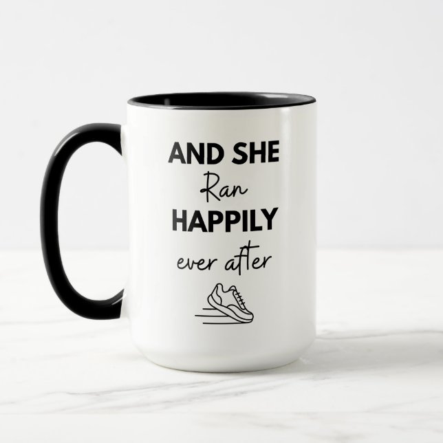 And She Ran Happily Ever After Running Marathon Mug (Left)