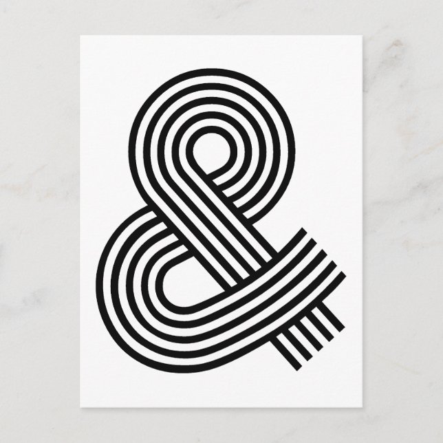 & And Sign Ampersand Logogram Symbol Icon Shortcut Postcard (Front)