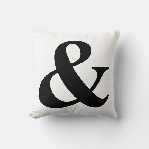  And Sign Ampersand Logogram Symbol Icon Shortcut Throw Pillow