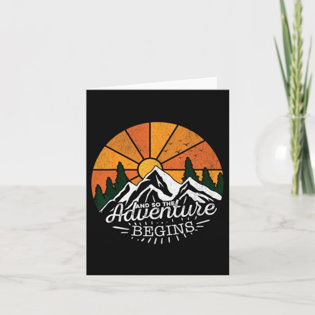 And So The Adventure Begins Adventure Camping Hiki Card (Front)