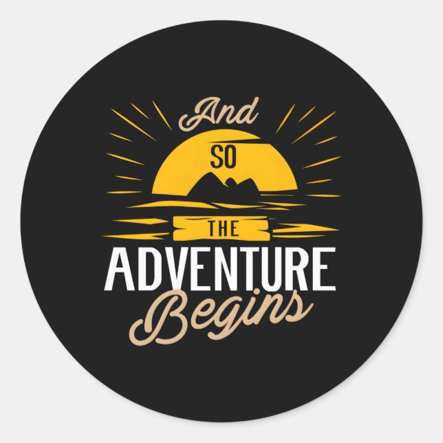 And So The Adventure Begins Camg Road Trip Classic Round Sticker (Front)