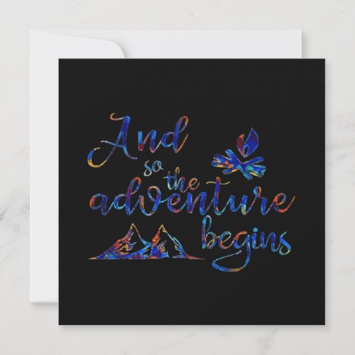 And so the adventure begins card