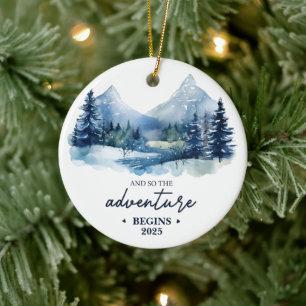 And So the Adventure Begins - Custom Year Ceramic Ornament