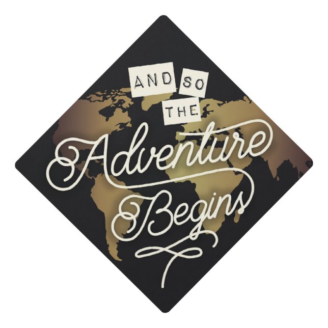 And so the Adventure Begins - Grad Cap Topper (Front)
