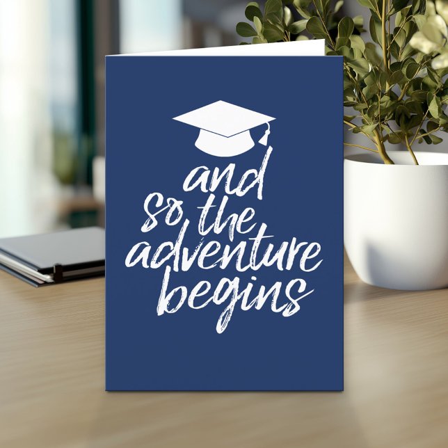 And So The Adventure Begins - Graduation Card (And so the adventure begins - Custom Graduation Greeting Card)