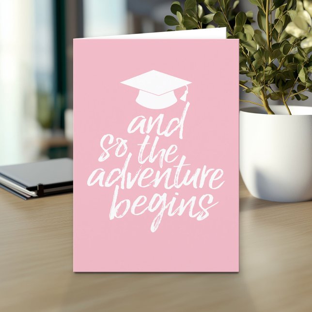 And So The Adventure Begins - Graduation Card (And so the adventure begins - Custom Graduation Greeting Card)