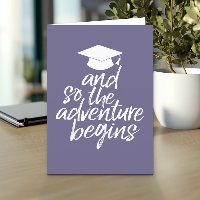 And So The Adventure Begins - Graduation Card (And so the adventure begins - Custom Graduation Greeting Card)
