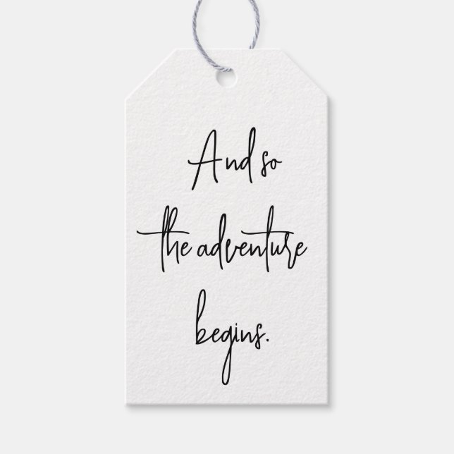 And so the Adventure Begins Graduation Centerpiece Gift Tags (Front)