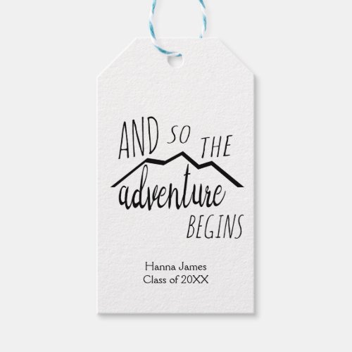 And So the Adventure Begins Graduation Gift Tags
