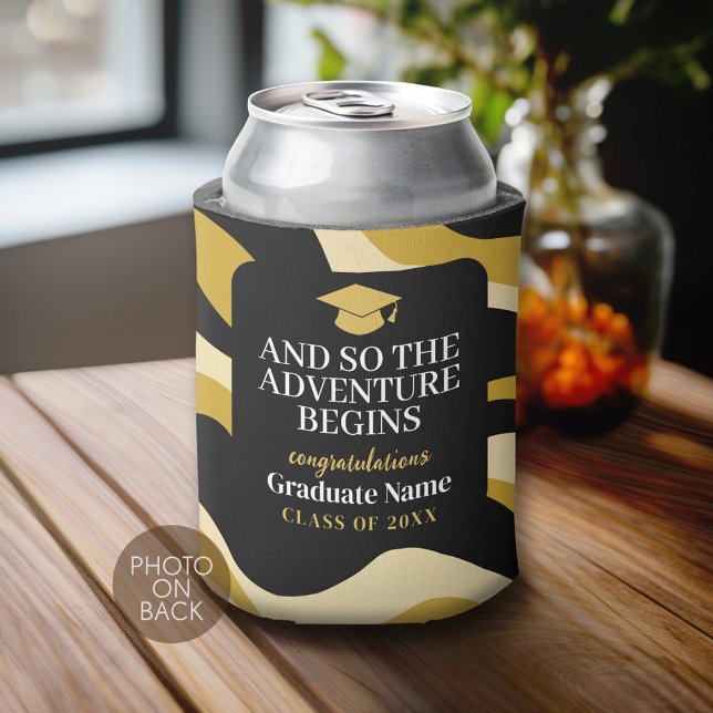 And So The Adventure Begins - Mod Graduation Photo Can Cooler (Custom Can Cooler)