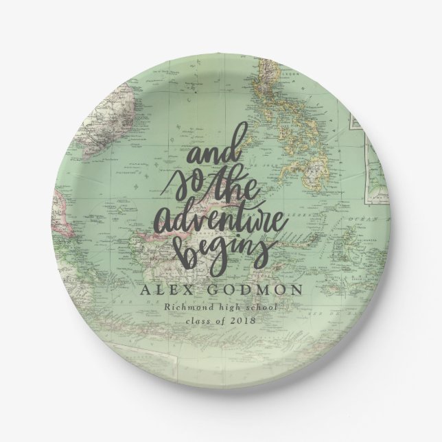 AND SO THE ADVENTURE BEGINS PAPER PLATES (Front)