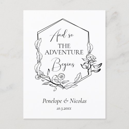 And So The Adventure Begins Save the Date Postcard