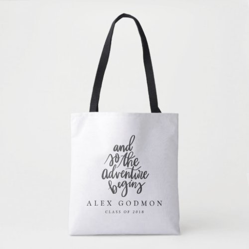 AND SO THE ADVENTURE BEGINS TOTE BAG