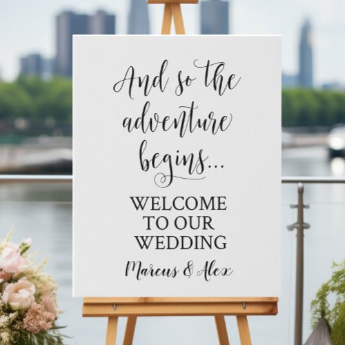 And so the adventure begins Wedding Faux Canvas Print