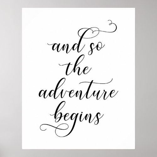 And so the adventure begins wedding quote poster