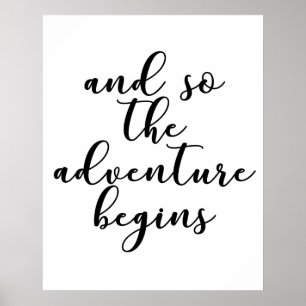 And so the adventure begins wedding quote poster
