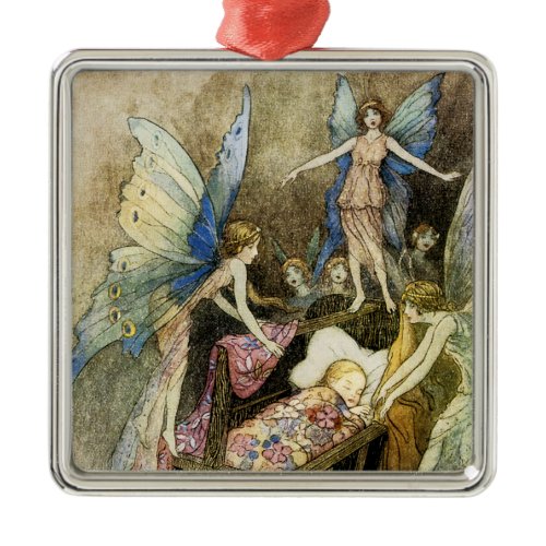 And, Sweetly Singing Round Thy Bed Metal Ornament