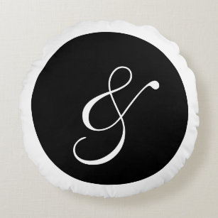 And Symbol Ampersand Script Round Pillow