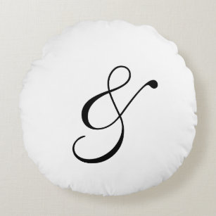 And Symbol Ampersand Script Typography Round Pillow
